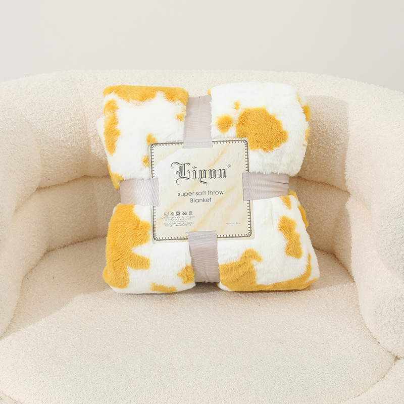 Nueva piel de conejo tela impresa manta al por mayor verano leche patrón ins estilo foto sofá manta para manta de regalo