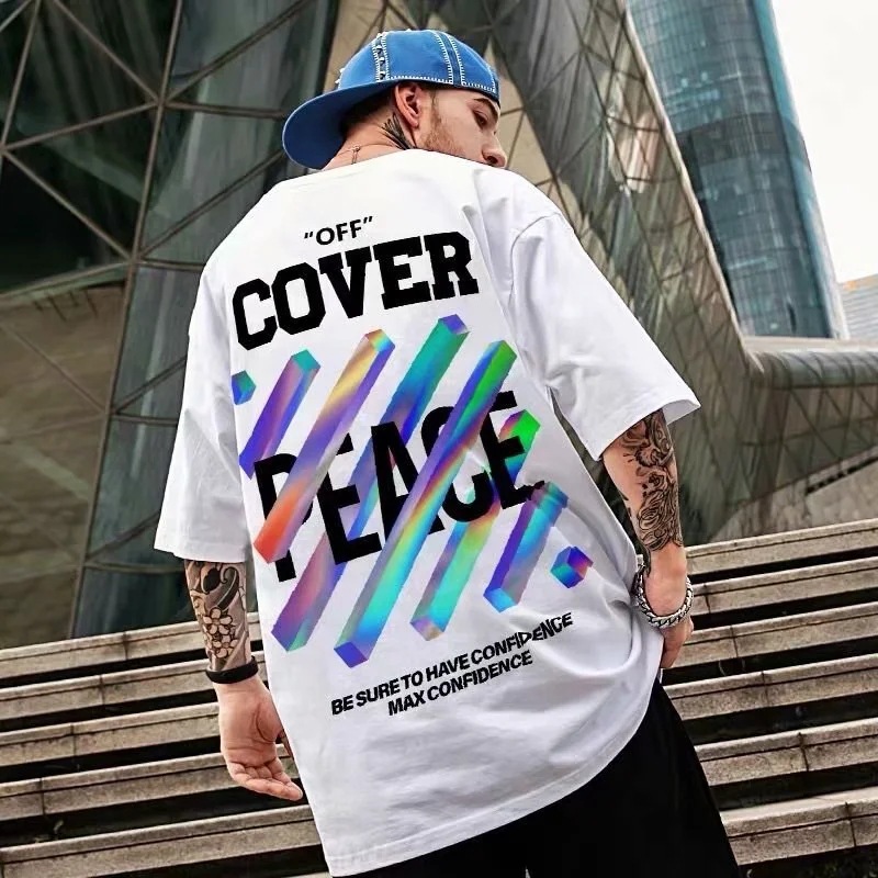 Trendiges Marken-Kurzarm-T-Shirt, lockerer kleiner Bärenpullover für Paare, mollige und übergroße Herrenbekleidung, Sommer_voghion.com