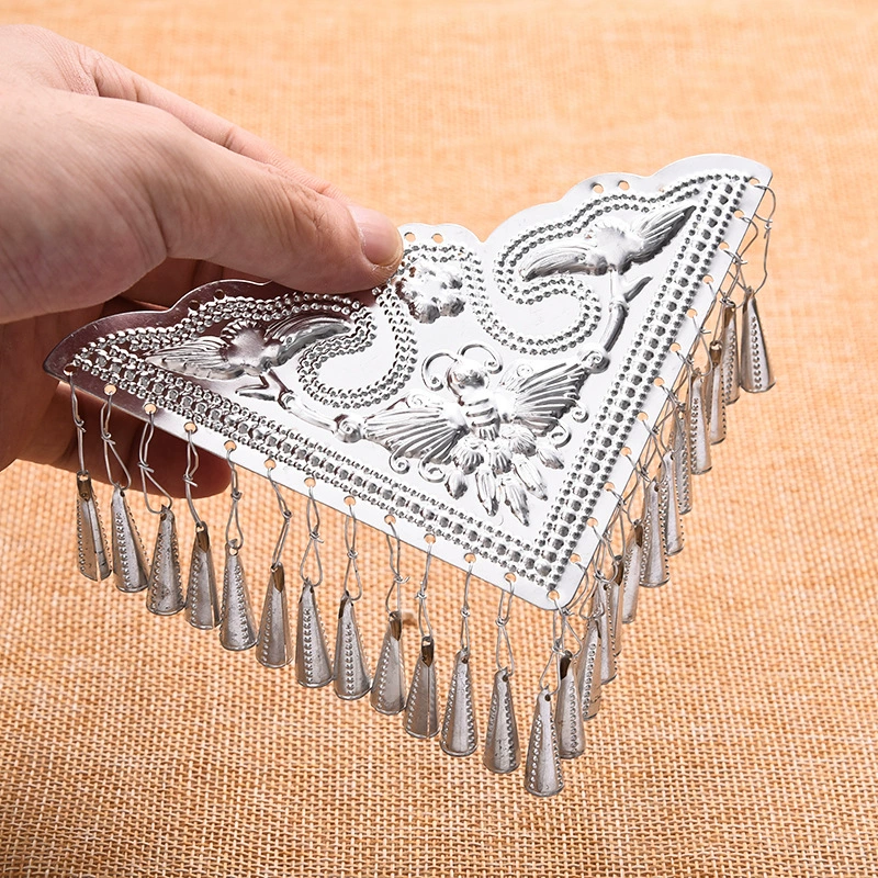 Пilver серебряное украшение оптово двустороннее большое треугольное украшение сцены имитация Мяо алюминиевый лист тканевые вспомогательные материалы