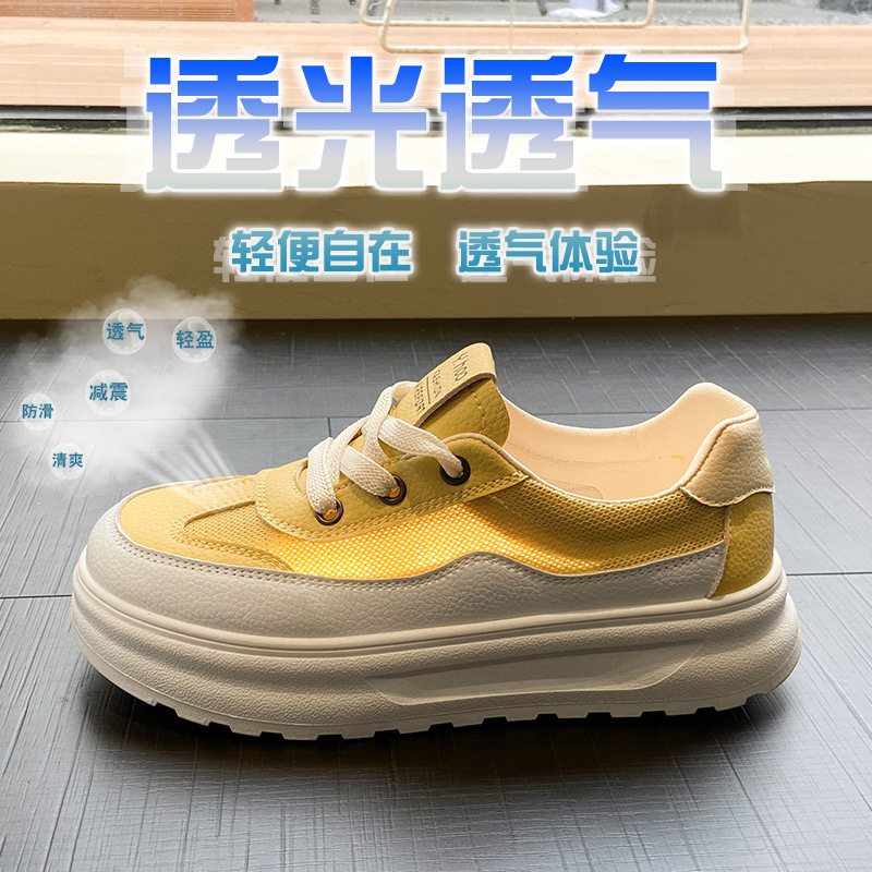 Zapatos blancos de boca baja retro mujeres 2025 verano nuevos zapatos individuales zapatos blancos huecos transpirables casuales de fondo plano mujeres