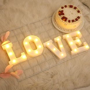 Small Letter Lamp Digital English Romantic Surprise Proposal Confession Happy Birthday Scene Layout Decorative Shape Lamp