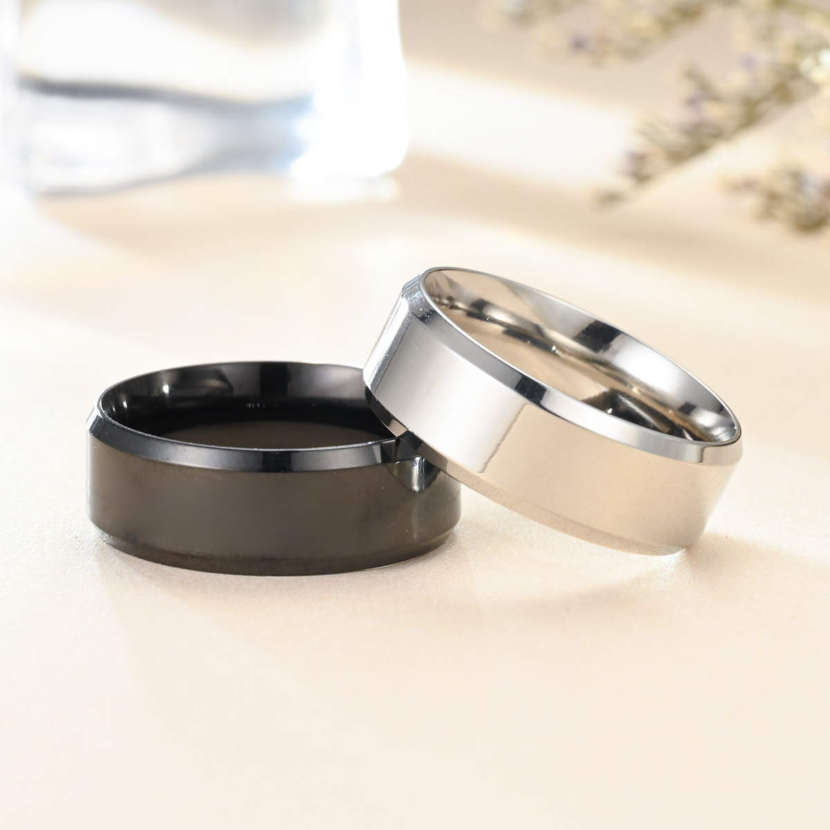 Fashion Solid Color Stainless Steel Rings Metal Stainless Steel Rings