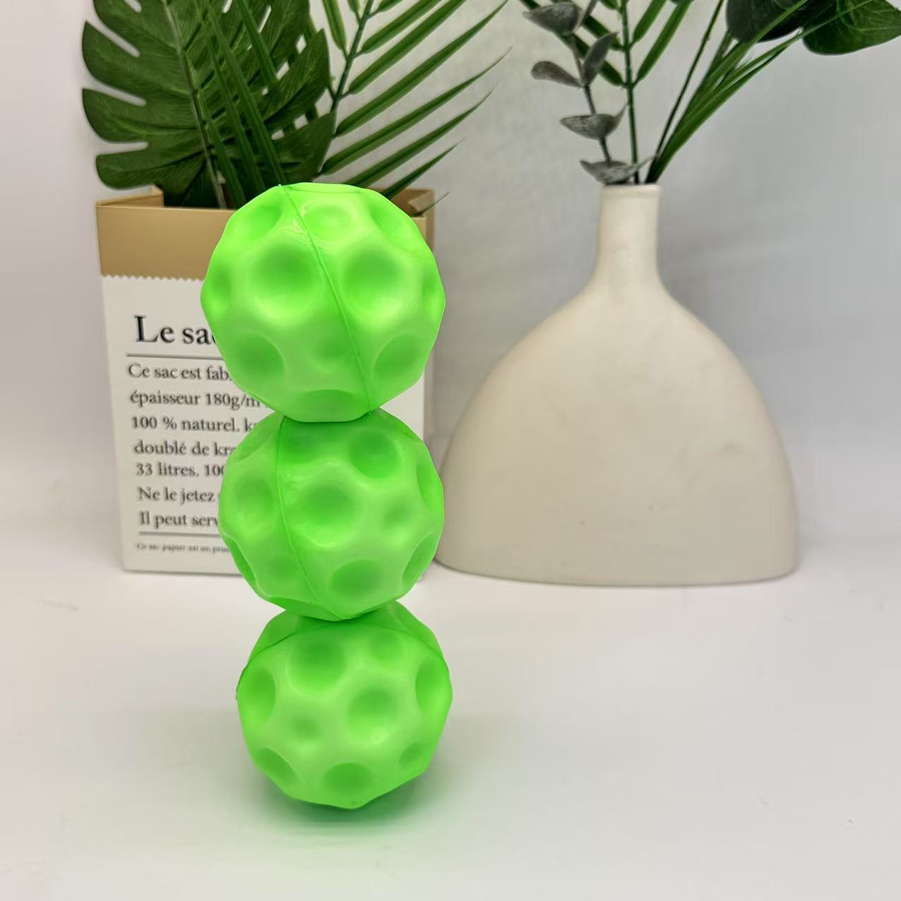 Bolas de alta elasticidad luna de piedra fluorescente de noche cinturón de lámpara cuerda de retroceso muñeca juguetes para niños bolas de acero ejercicio de reacción image 3