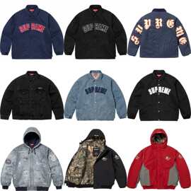 SUPREME 25SS OLD ENGLISH JACKET 水洗做旧 复古字体棉牛仔夹克