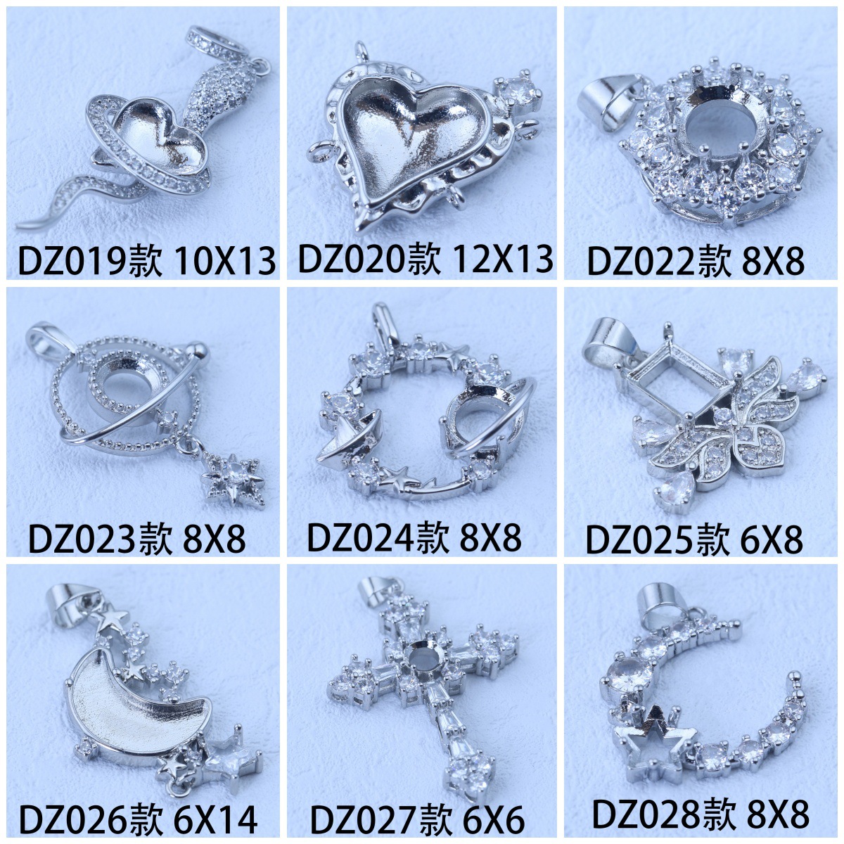 High-End Pendant with Silver Moissanite Inlay, Fashionable Cross Necklace Pendant for Women