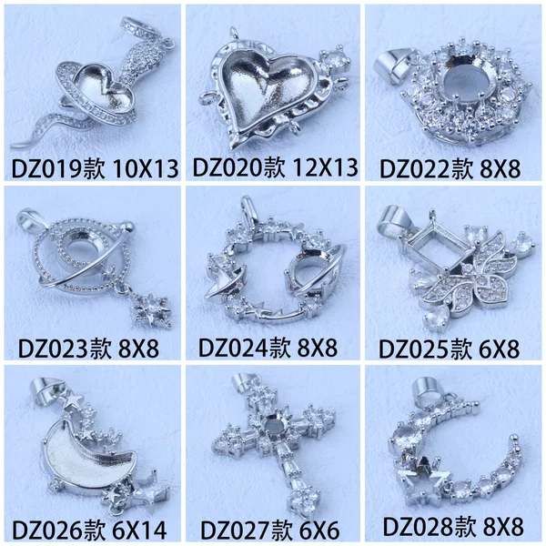 High-End Pendant with Silver Moissanite Inlay, Fashionable Cross Necklace Pendant for Women