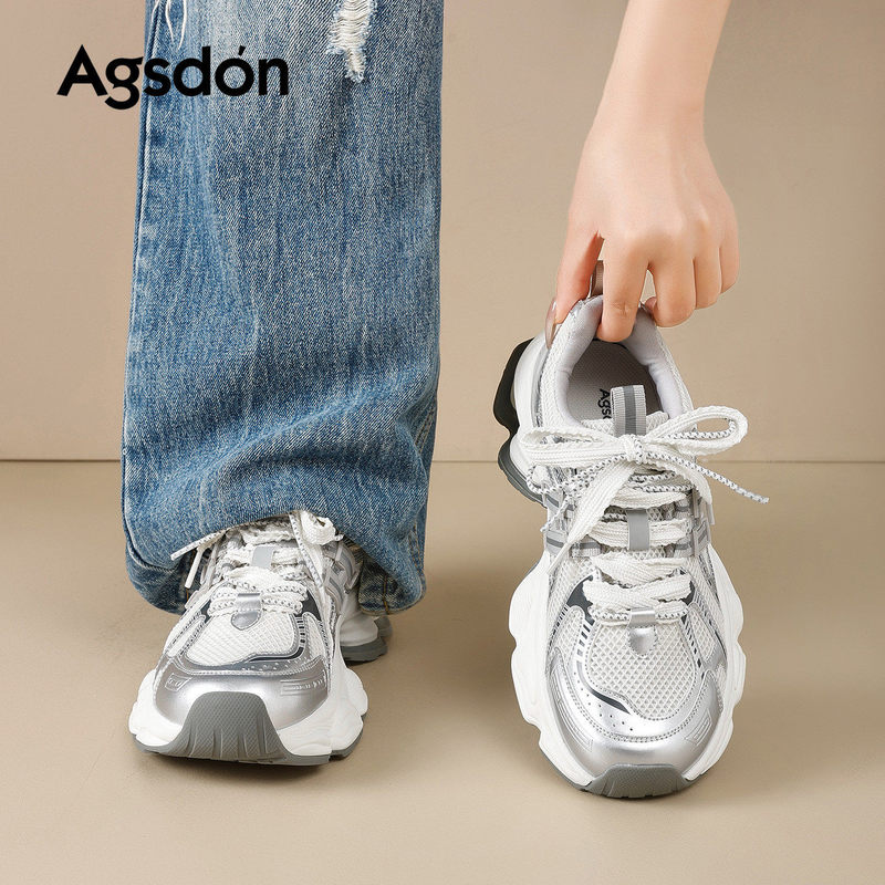 Augusden Thick-Soled Height-Increasing Silver Dad Shoes for Women 2026, Super Stylish Summer New Lightweight Casual Sneakers Augusden Thick-Soled Height-Increasing Silver Dad Shoes for Women 2026, Super Stylish Summer New Lightweight Casual Sneakers