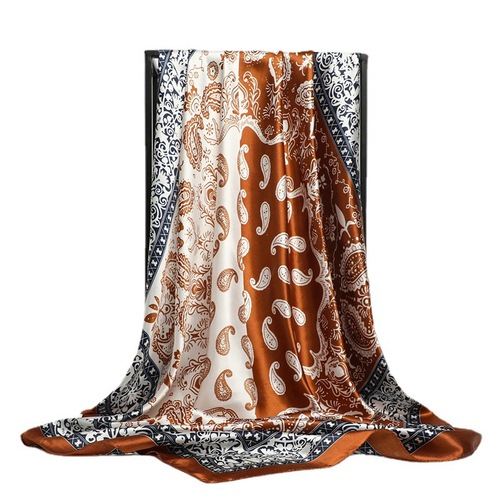 Two-color patchwork cashmere scarf European and American retro silk scarf silk imitation scarf 90cm elegant scarf thin headscarf shawl