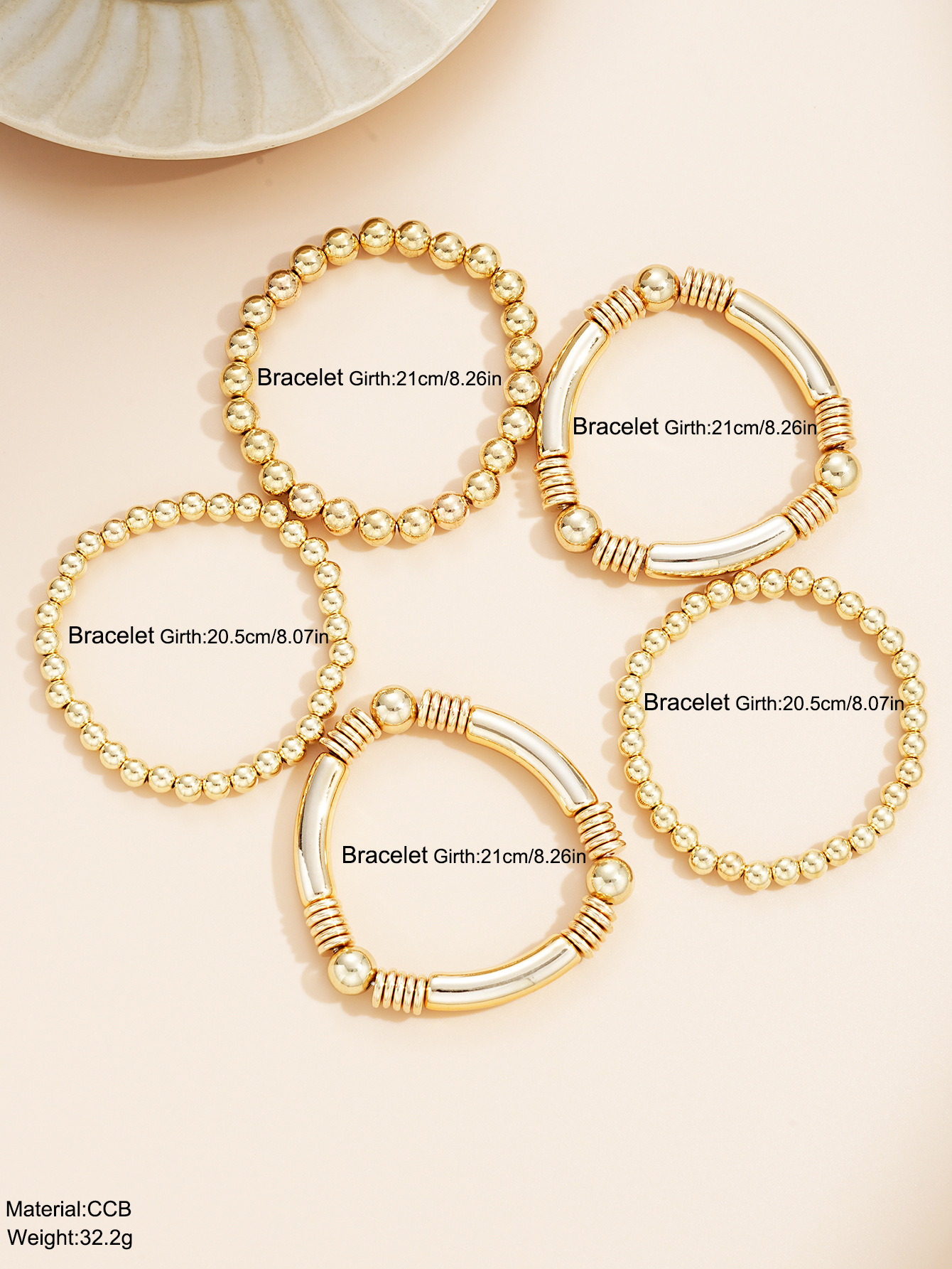 hot-selling CCB round bead bracelet Bohemian style personality stacking elastic bracelet bracelet jewelry_voghion.com
