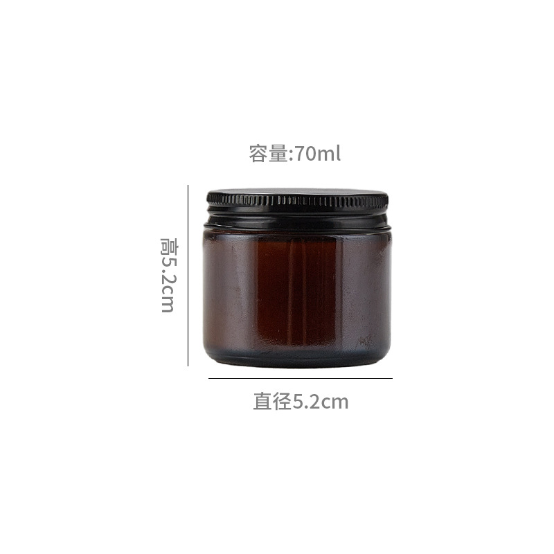 250ml recipiente de vela de vidrio transparente con tapa 120ml marrón aromaterapia vela taza vacía taza DIY candelabro de vidrio