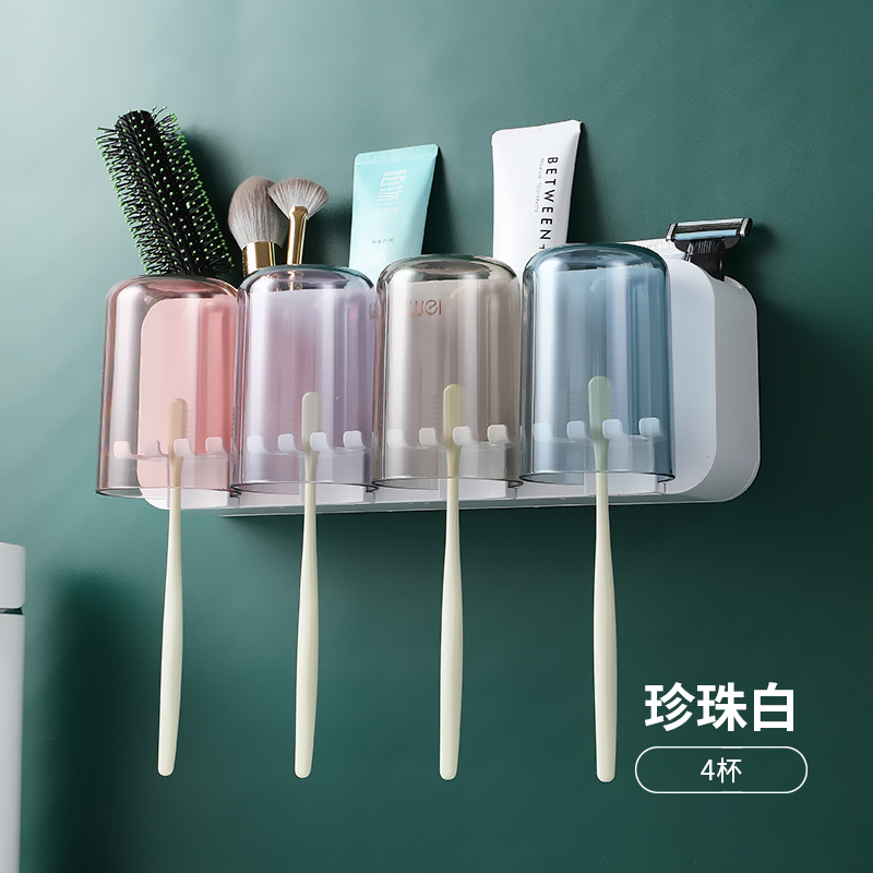 Estante de cepillo de dientes eléctrico montado en la pared baño enjuague bucal Copa ponche-libre cepillo de dientes taza montado en la pared cepillo de dientes taza traje