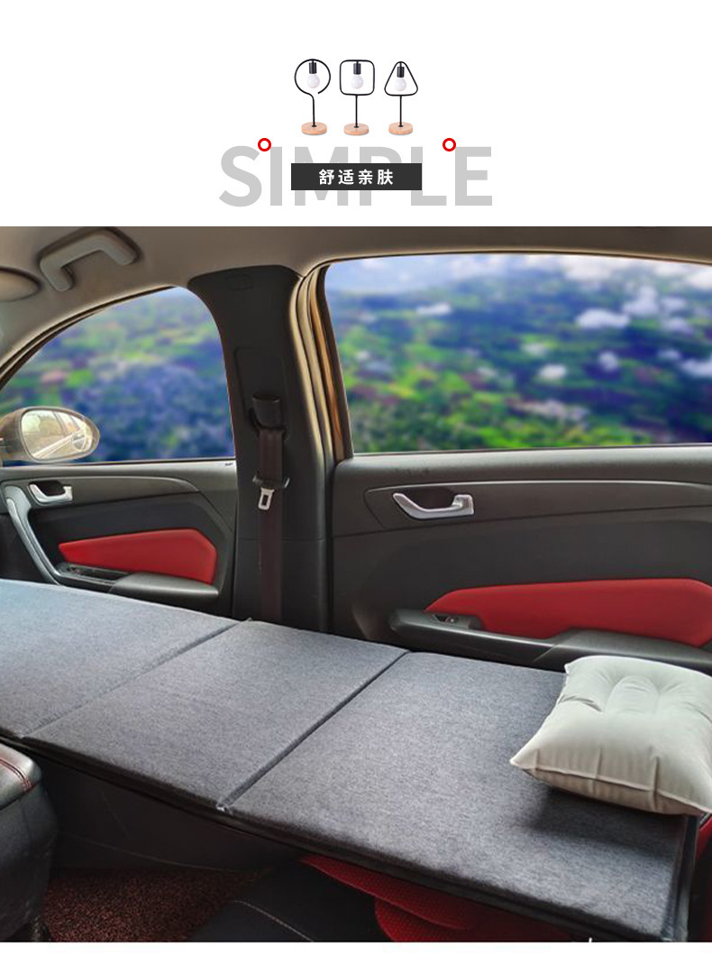 Car mattress, front seat sleeping mattress for cars, foldable in-car bed for the passenger seat, non-inflatable travel mattress