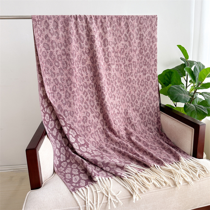Unisex Casual Leopard Imitation Cashmere Knitted Scarf display picture 21