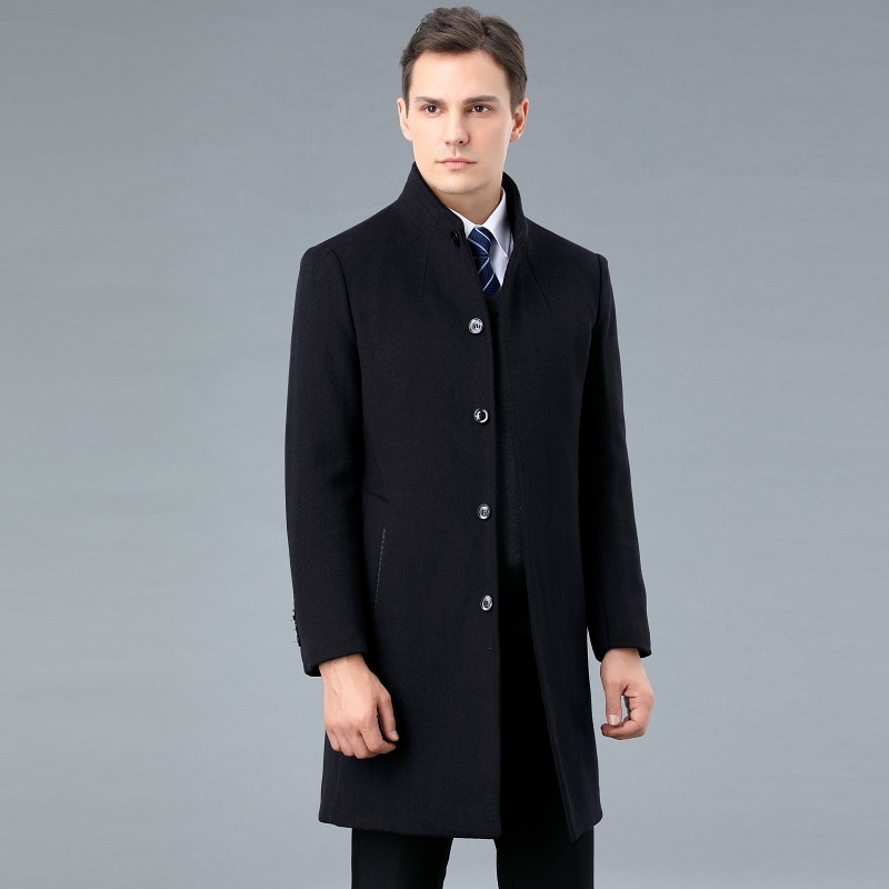 브랜드 모직 코트 남성용 중장 두꺼운 코트 청소년 사업 캐주얼 겨울 옷 면 모직 코트 트렌디