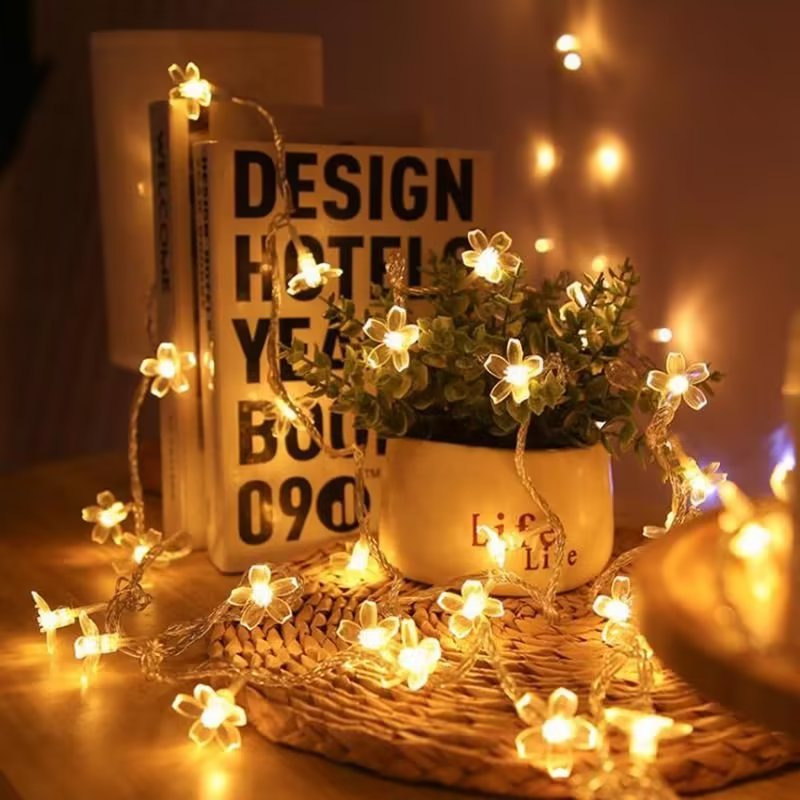 クロスボーダーledソーラー桜ライトストリング屋外庭桃花模様カラーライトストリングクリスマス祭り装飾フラッシュライト