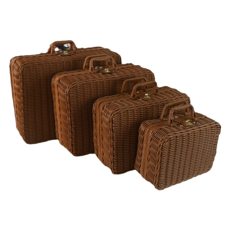 Пластиковый ротанговый тканый чемодан ручной подарок Свадебная подарочная коробка винтажный портативный ящик для хранения Коробка для пикника Подарочная коробка Производитель
