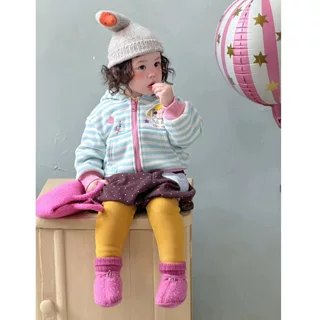 儿童卡通开衫保暖上衣秋冬款韩系婴童加绒小怪兽连帽外套洋气