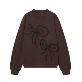 外贸2025欧美冬新款休闲百搭圆领长袖套头宽松卫衣上衣女4805100