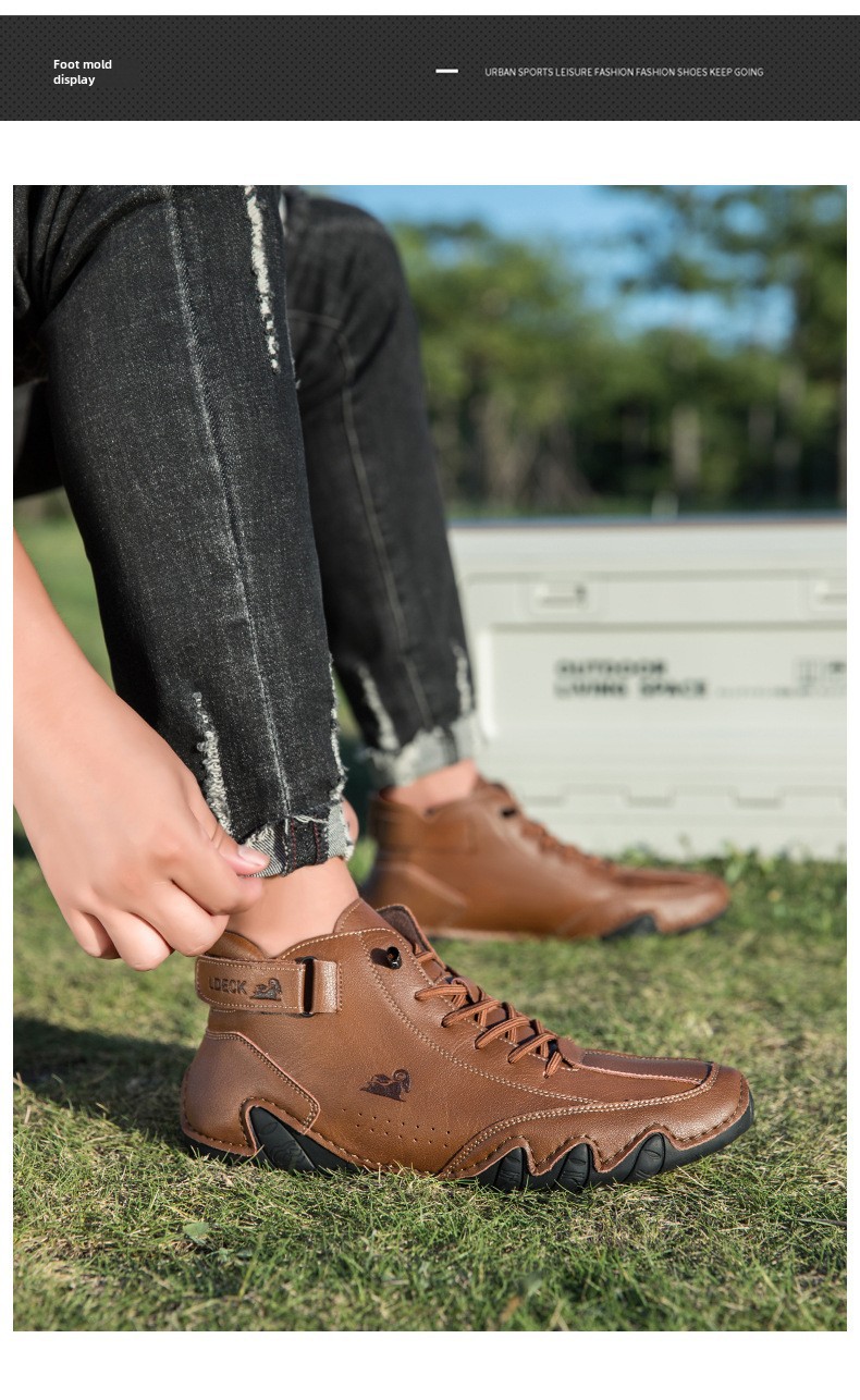 Pārrobežu jauni 2023. gada Octopus vīriešu apavi Pārrobežu sprādzieni Augsti Martin zābaki Pavasara un vasaras vīriešu ikdienas īsie zābaki_voghion.com