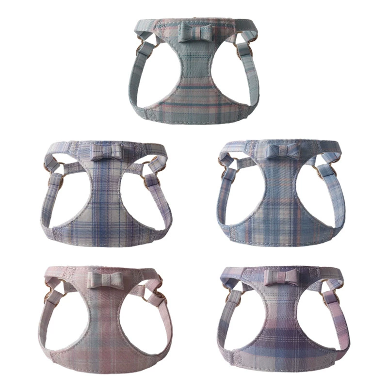 Aminge новые товары для домашних животных, новая клетчатая ткань JK, тонкая блестящая серебряная шелковая шлейка, дышащая сетка