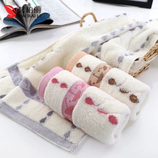 Фабрика продаж Хлопковое полотенце слабая твист жаккардовая лента капли дождя небольшой зонтик полотенце 2-4 юаня бегущие реки и озера стойло