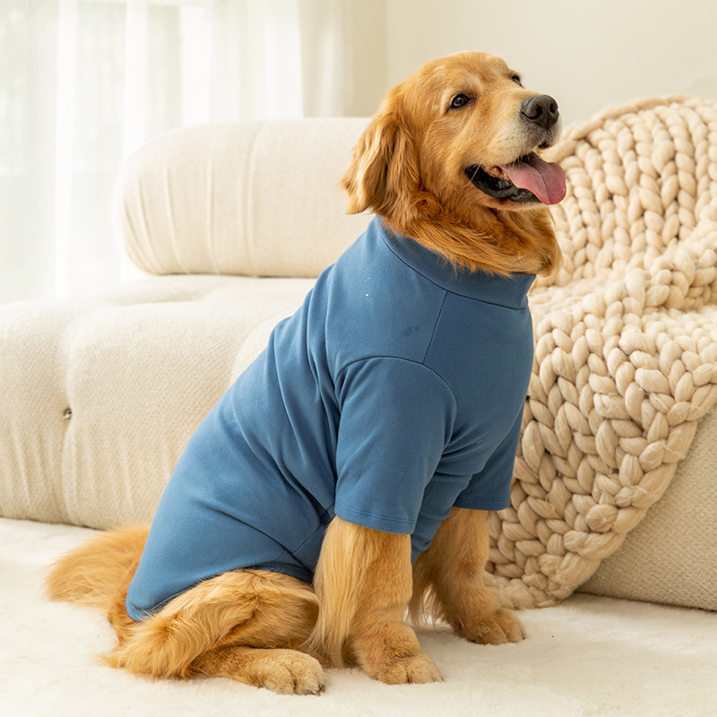 Otoño e invierno perro macaron simple perro grande que basa la camisa mascota de dos patas Golden Retriever suéter de perro grande ropa de perro caliente