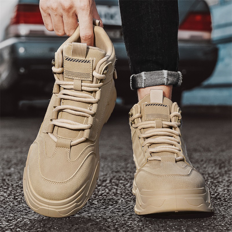 2024 nuevas botas Martin para hombres otoño invierno zapatos de cuero para hombres zapatos de moda casuales zapatos de elevación de locomotora para hombres