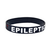 Medical Alert warning hand circle Epileptic silicone bracelet fill color logo hand strap adult size