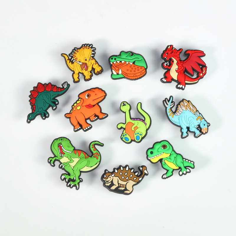 New Cave Shoes Decorative Accessories Cave Shoes Flower Shoe Buckle PVC Cartoon Garden Shoes Accessories Dinosaur Animal Series