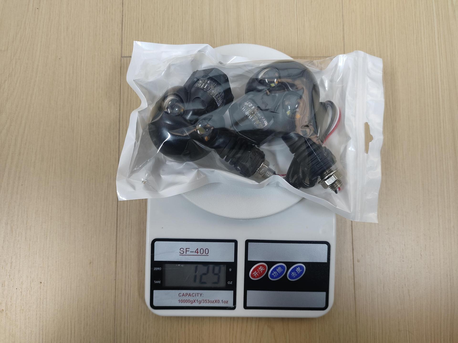 12V Skull Motorcycle Turn Signal Led White and Yellow Two-Color Modified Car Light Motorcycle Auxiliary Light Modified Car Light