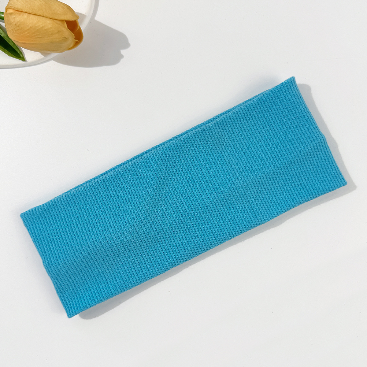 Nueva banda de pelo de punto de color sólido para hombres y mujeres yoga deportes sudor absorbente diadema internet celebridad mismo estilo hilo de algodón lavado de cara banda de pelo image 49