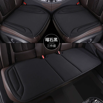 fiber breathable latex anti-pressure | Seat cushion, seat cover - obsidian-black-seaweed-three-piece-set