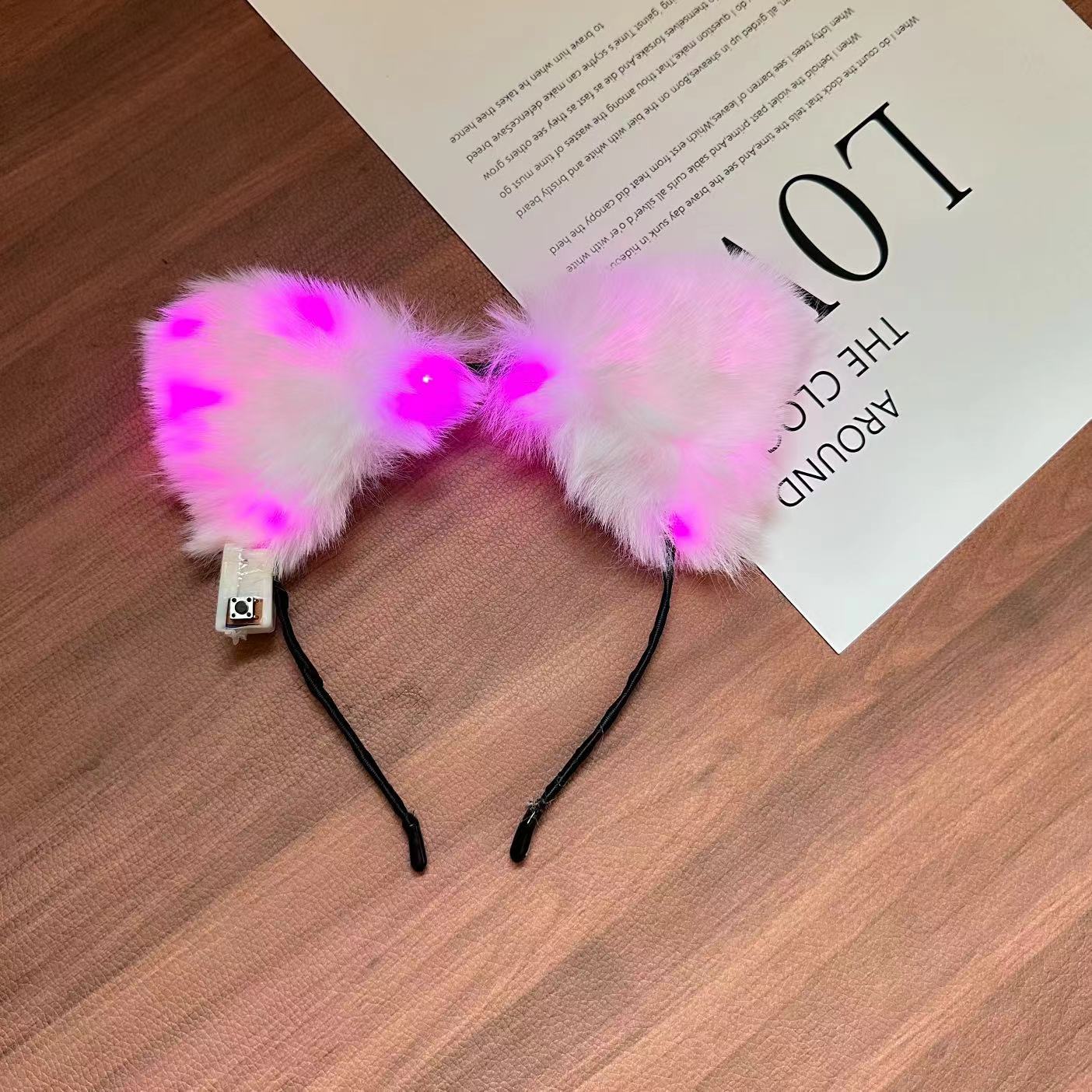 Bar espectáculo atmósfera props luminoso peluche orejas de gato accesorios de cabello zorro bandas de cabello mercado nocturno accesorios de fiesta de suministro