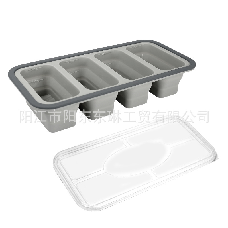 Transfronteriza venta caliente de silicona plegable caja de almuerzo caja de almuerzo caja de preservación de alimentos calentada por microondas caja de envasado