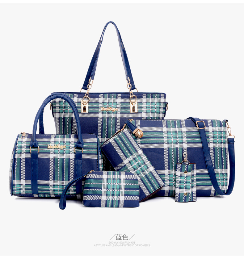 Wholesale of 2024 new styles of European and American retro six-piece single-shoulder bags and hand-carry crossbody bags for foreign trade women's fashion mother-and-child bags undefined
