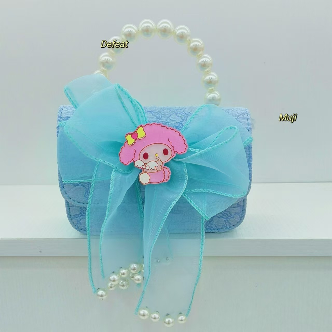 Melody Pearl bolso de princesa, bolso de cambio, bolso de accesorios, bolso de arco, bolso de Año Nuevo, bolso cuadrado de cadena