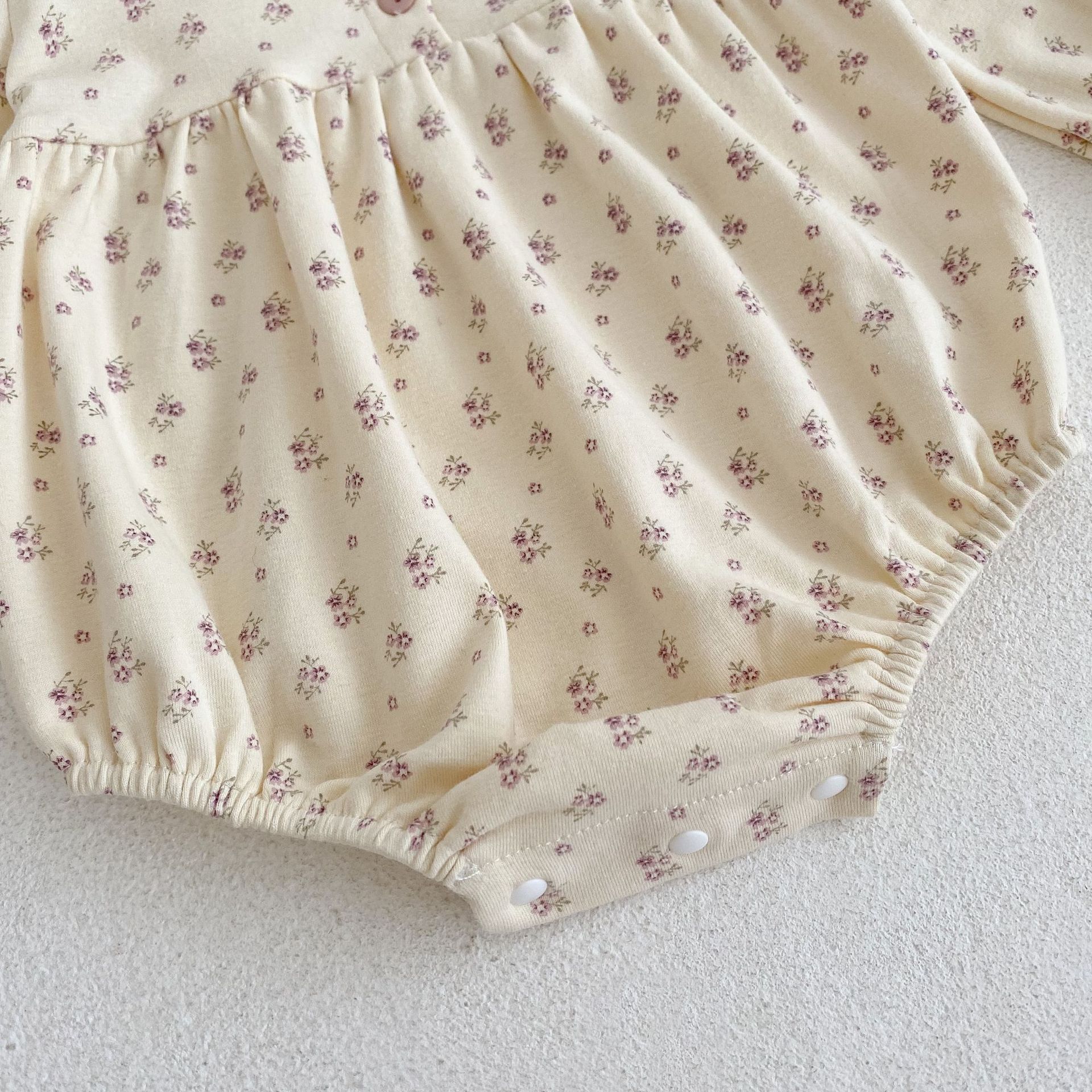 2024 Spring Autumn Clothing for Baby Girls, Infants and Toddlers Floral Print Ha Yi Long Sleeve jumpsuit Triangle_voghion.com