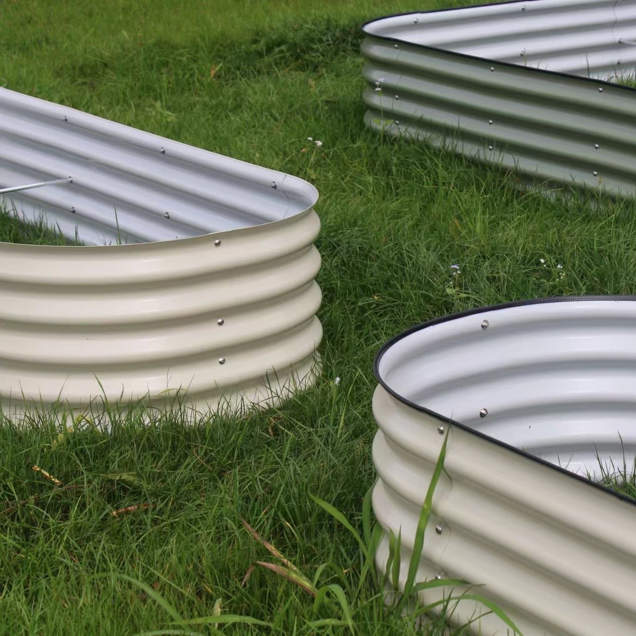 Caja de plantación de cama de jardín de metal, cama de plantación de vegetales combinada, caja de flores al aire libre norteamericana, maceta de flores