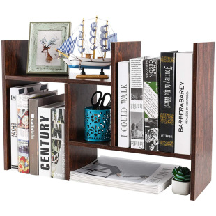 Source Factory Casual and Stylish Desktop Bookshelf Wooden Adjustable Desktop Supplies Storage Rack Storage Display Rack