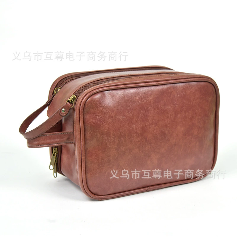 Polyurethane travel bag, handheld organizer bag, capacious cosmetic bag, for import