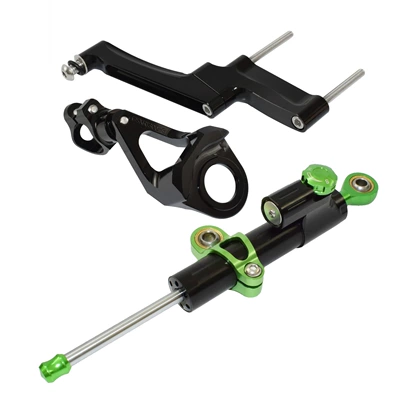 anti-swing head, Motorcycle frame - black-bracket-black-pole-green