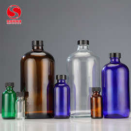 现货多规格波士顿瓶透明玻璃杯玻璃瓶精华液瓶喷雾喷枪小样瓶样品