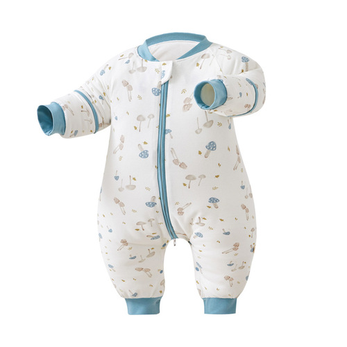 Constant temperature split-leg sleeping bag spring season baby anti-kick quilt newborn baby pajamas thickened children's spring and autumn universal