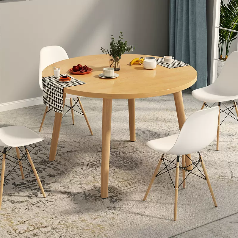 小圆桌家用餐桌北欧圆型桌子小户型吃饭阳台洽谈桌椅组合圆餐台