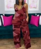 Camouflage wine red trousers