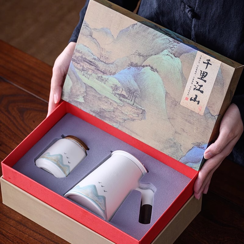 Tea separation cup Chinese office cup hand-painted mug logo gift large capacity tea cup ceramic Tea separation cup Chinese office cup hand-painted mug logo gift large capacity tea cup ceramic