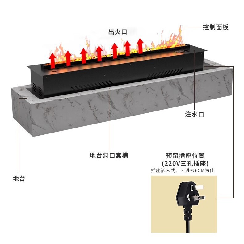 新しい 3D 霧化暖炉埋め込み家庭用模擬炎電子暖炉コア装飾キャビネット加湿器|undefined