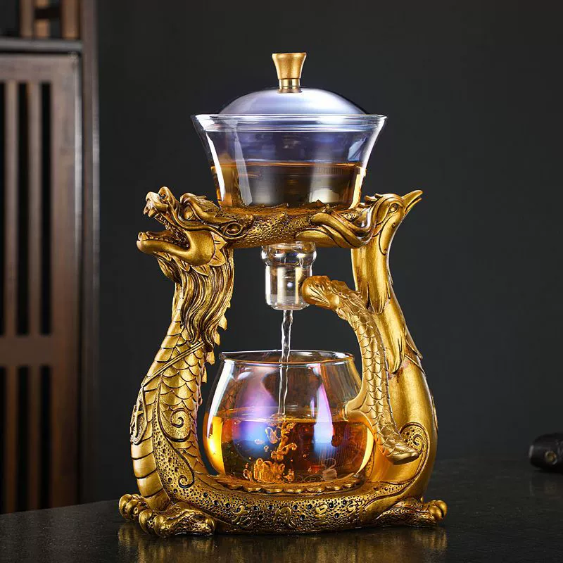 Teapot, creative glass set for home use, dragon and phoenix