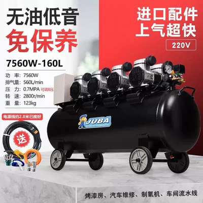 Hava kompressorları, 220V industrial grade 380V large - industrial-grade-160l-with-solenoid-valve-oil-free-1890w-x4-steam