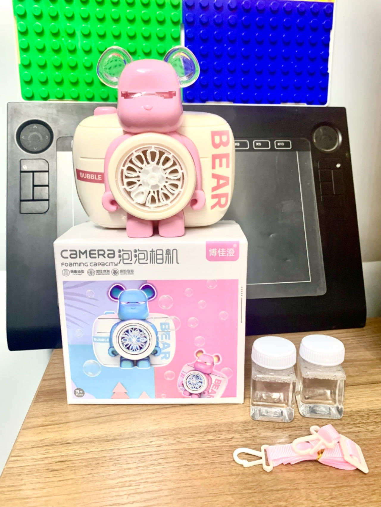 Pink explosive bear bubble [with battery]]